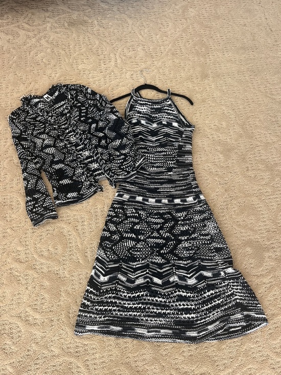 M by Missoni Dresses & Skirts - M Missoni Black & White Knit Dress and cardigan set Size IT 42 US 6